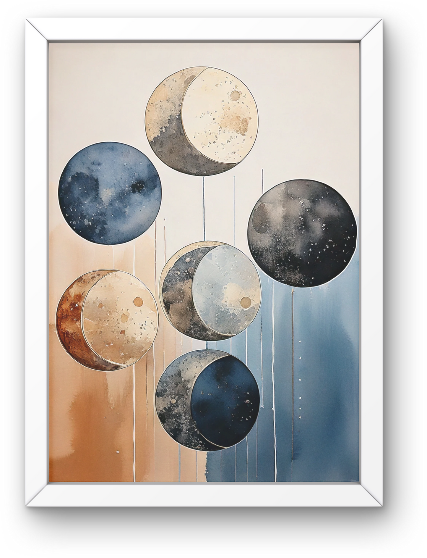 Lunar Phases in Watercolor
