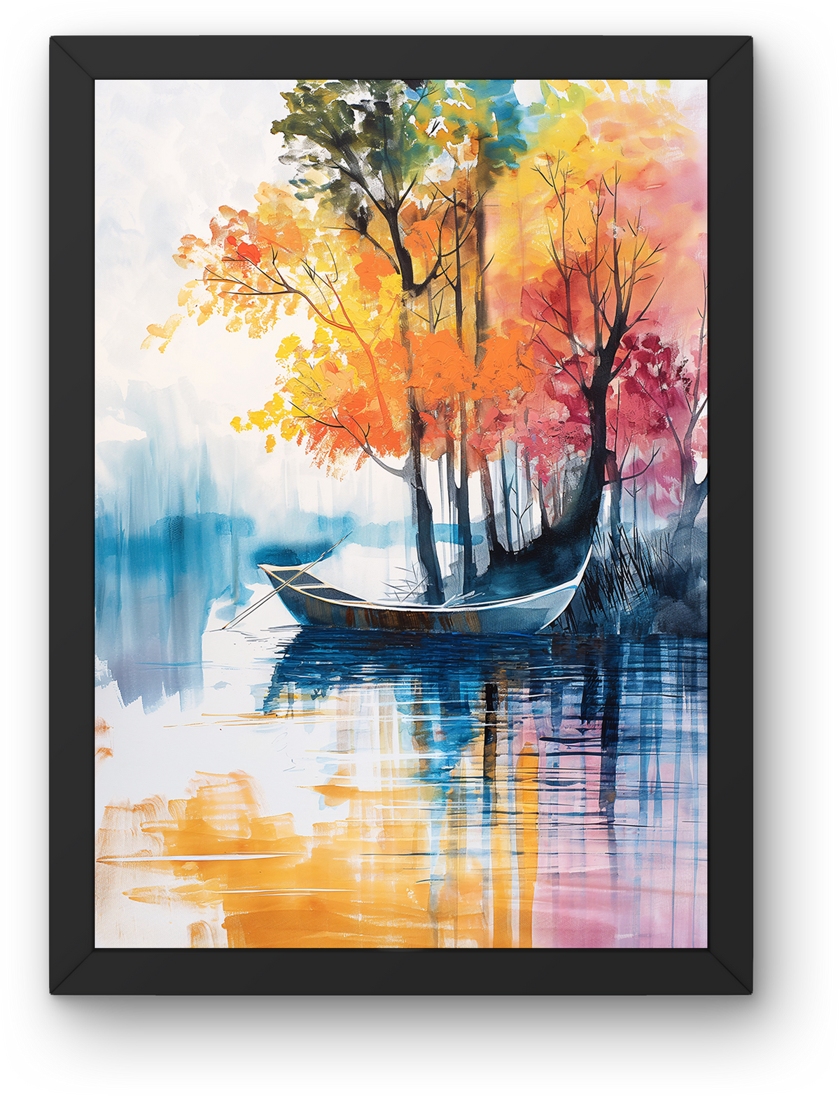 Autumn Boat Reflection