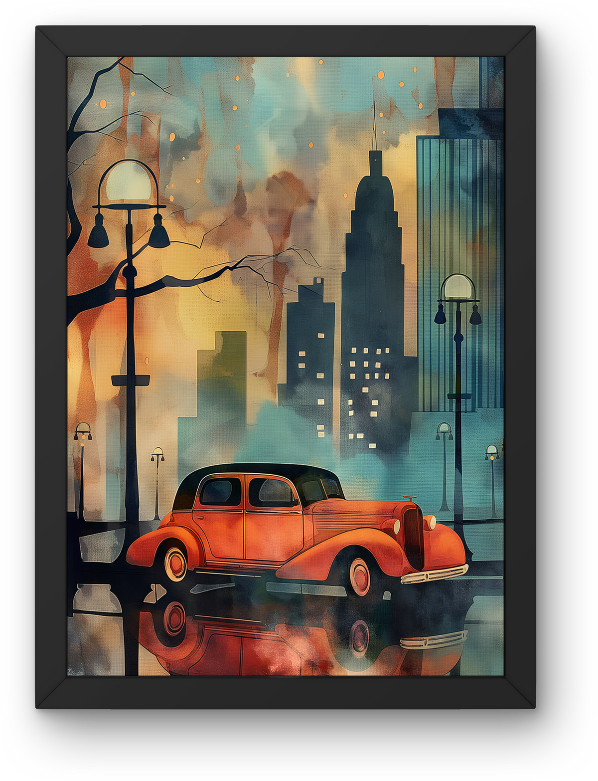 Retro Red Car City