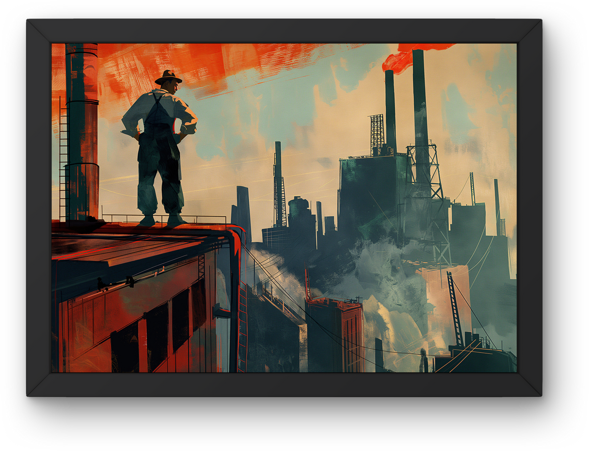 Factory Rooftop Worker