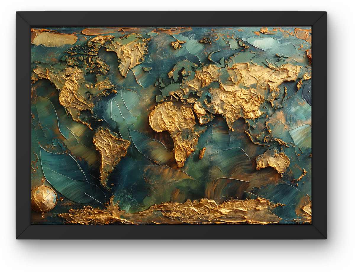 Golden World Map