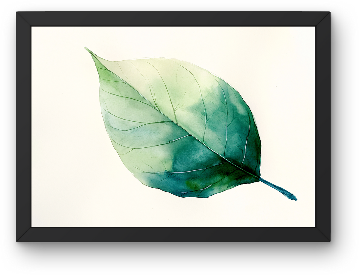 Green Watercolor Leaf