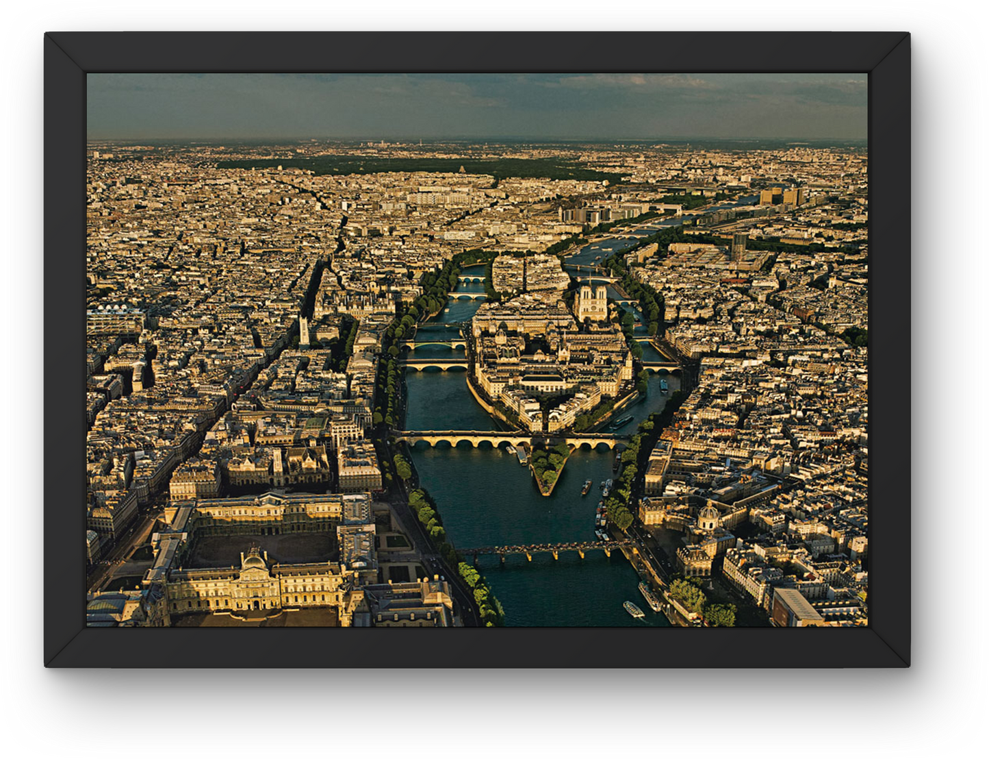 Paris Seine River Aerial