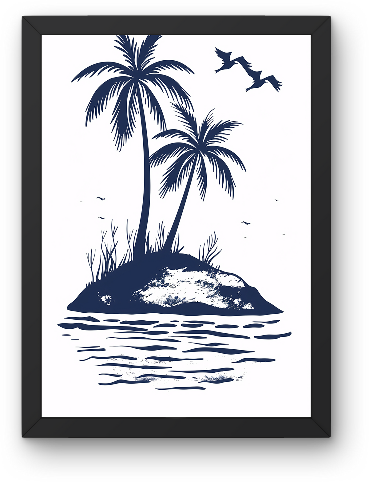 Navy Palm Tree Island