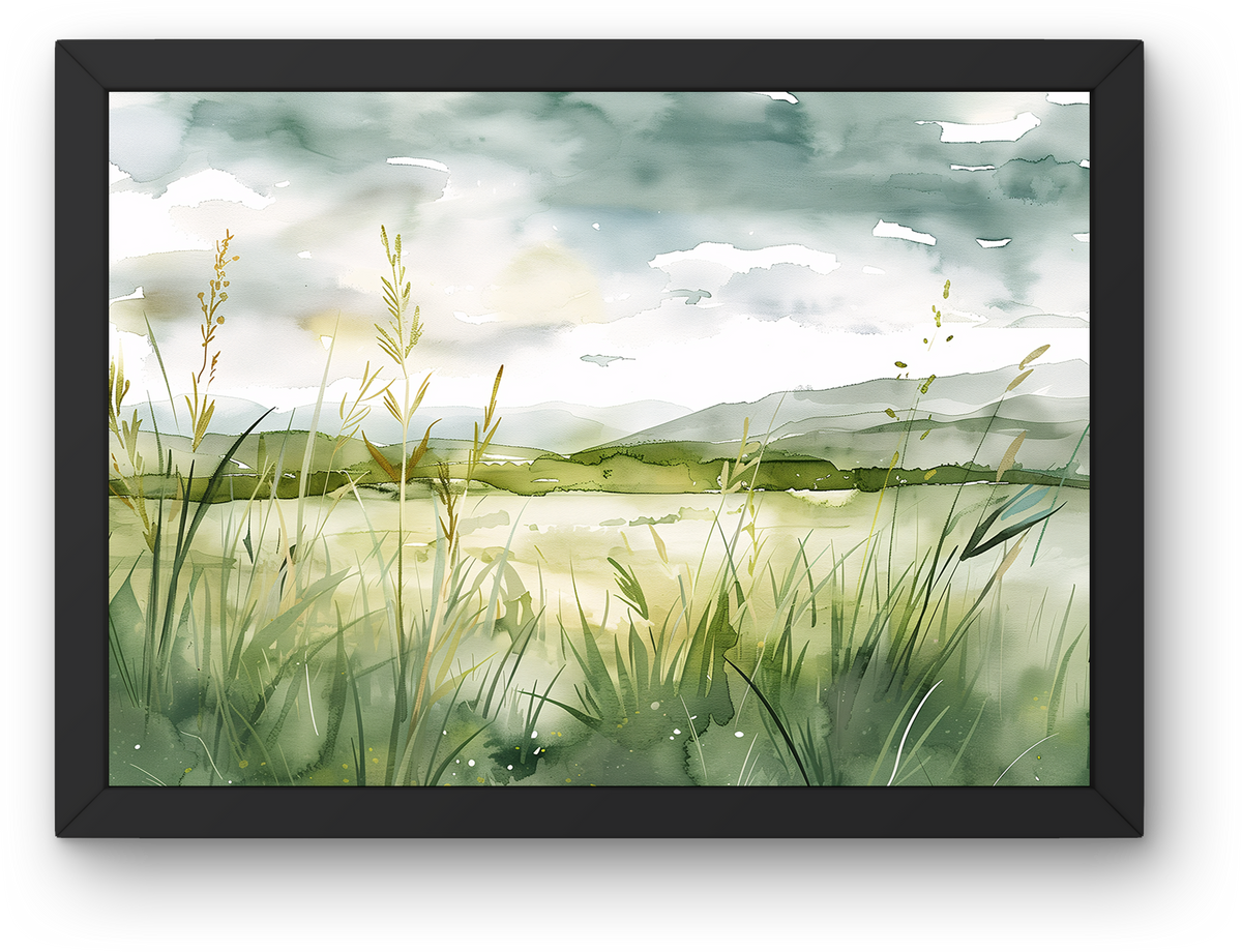 Green Meadow Watercolor