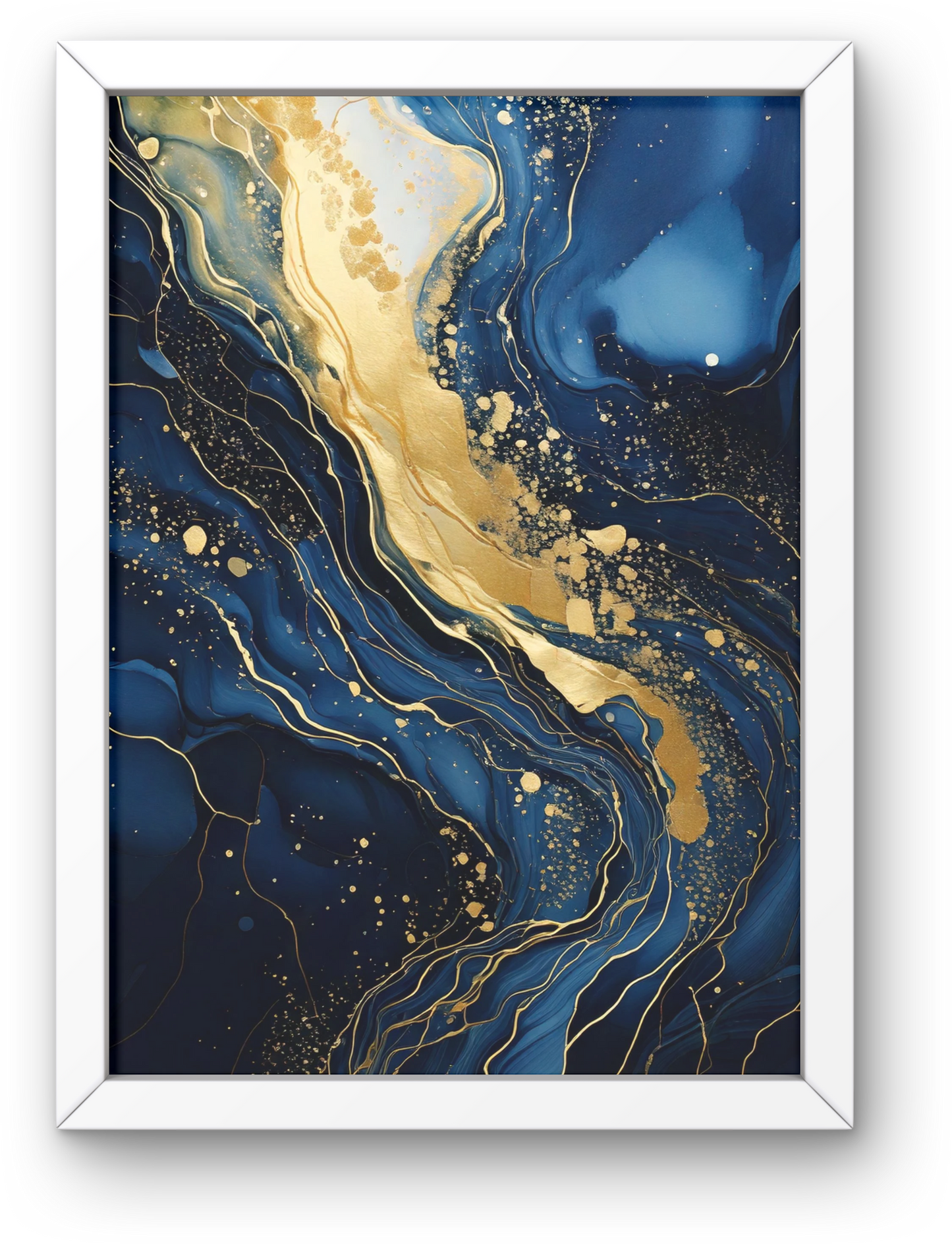 Ethereal Gold & Navy Waves