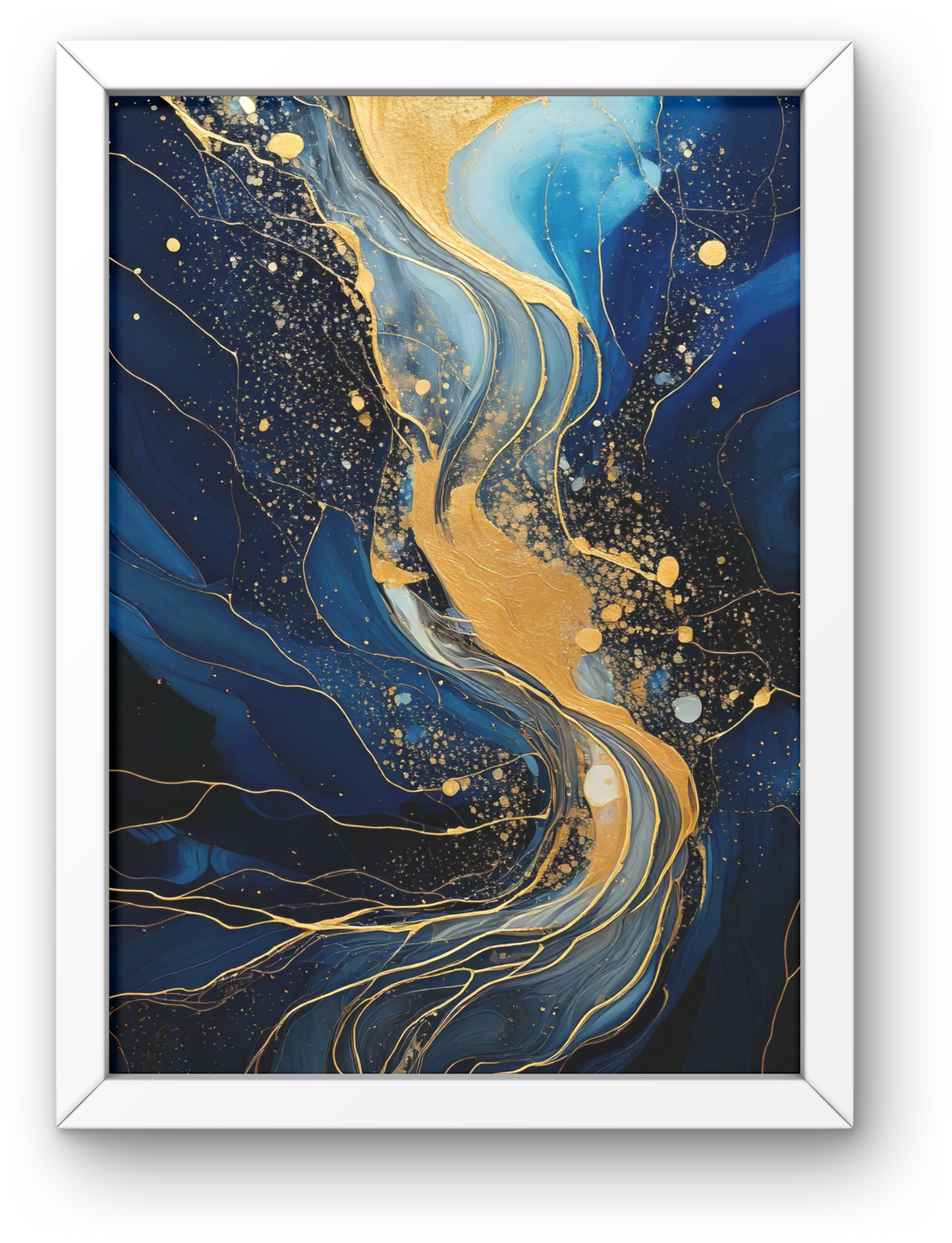 Ethereal Gold & Navy Waves