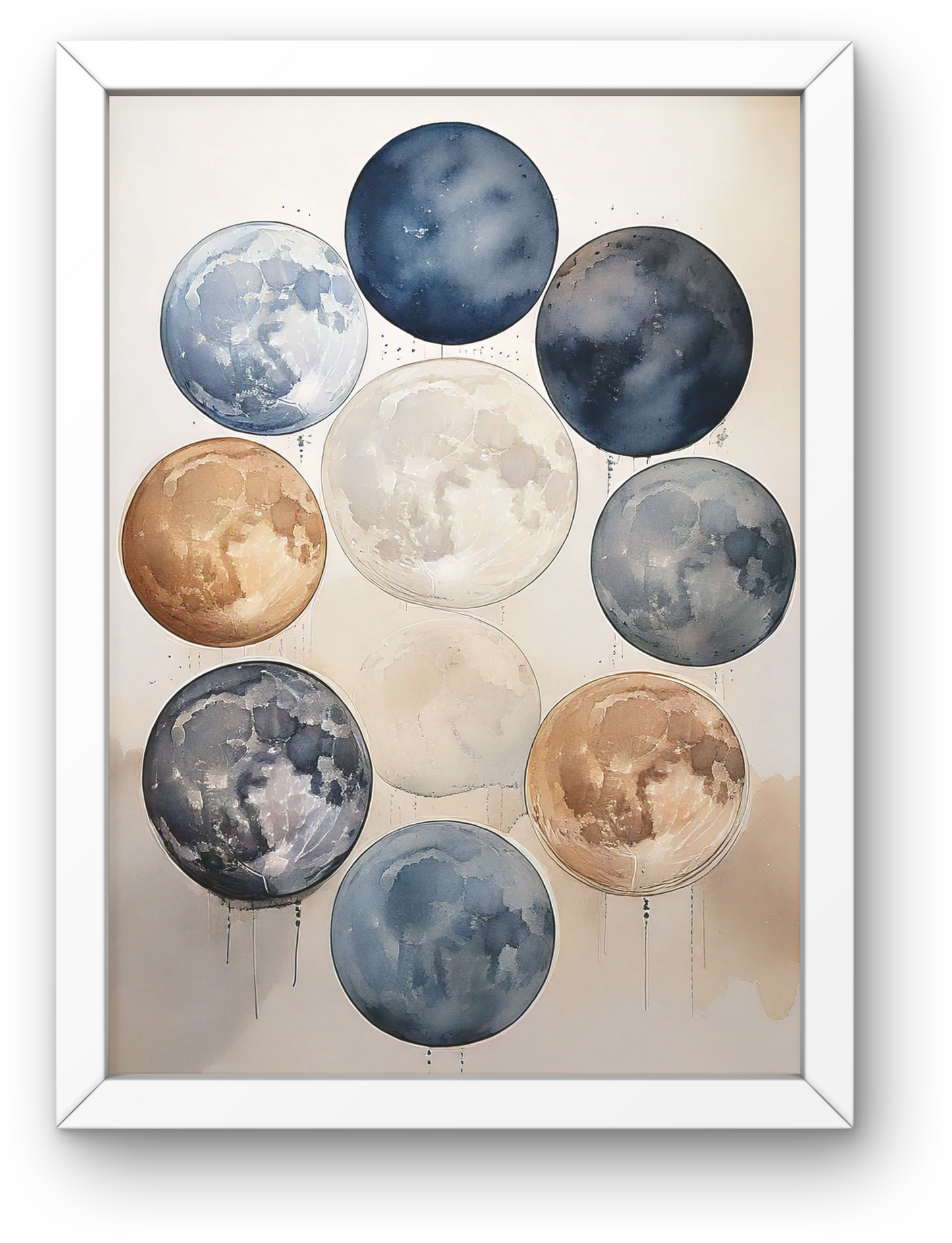 Lunar Phases in Watercolor