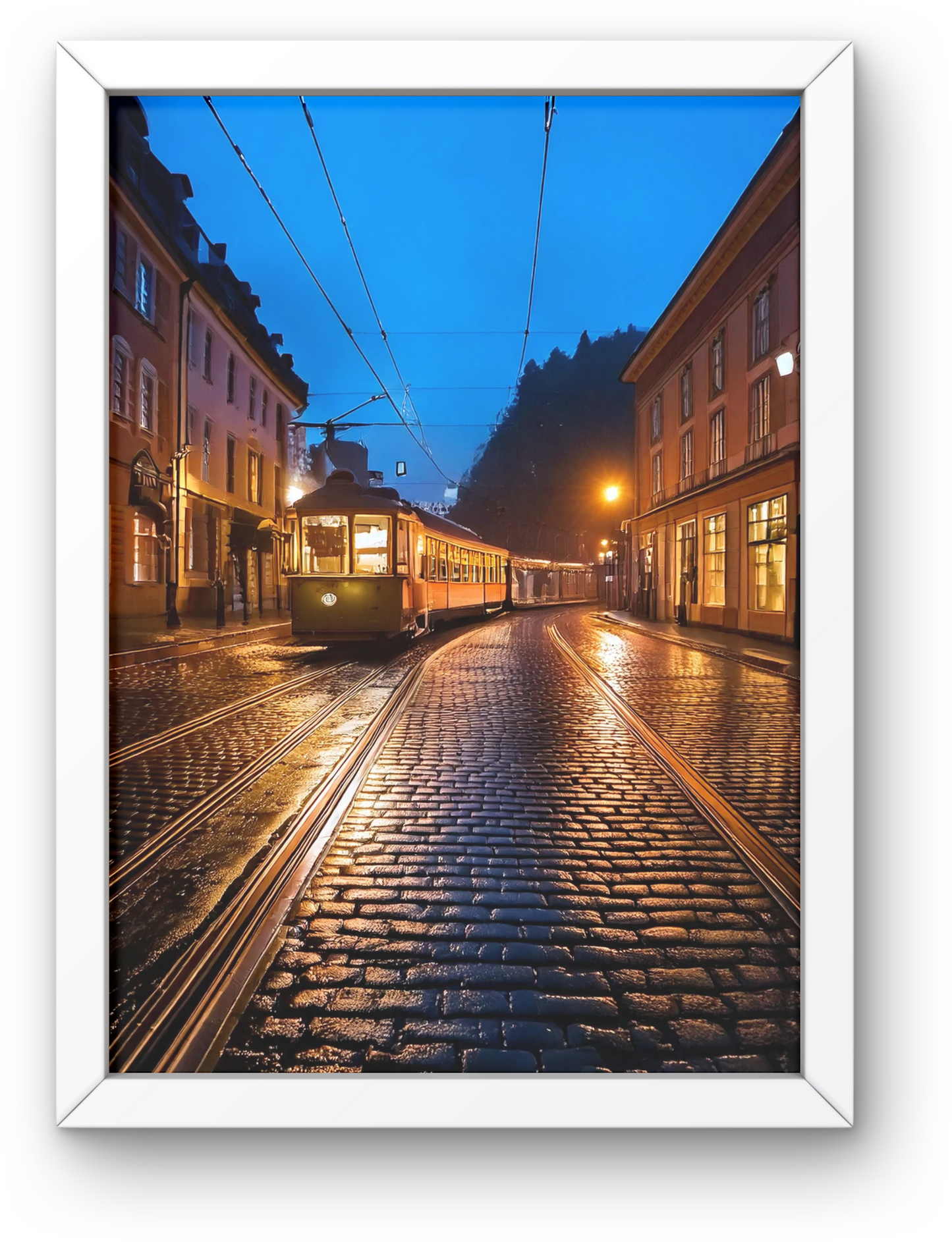 Vintage Train in Rain