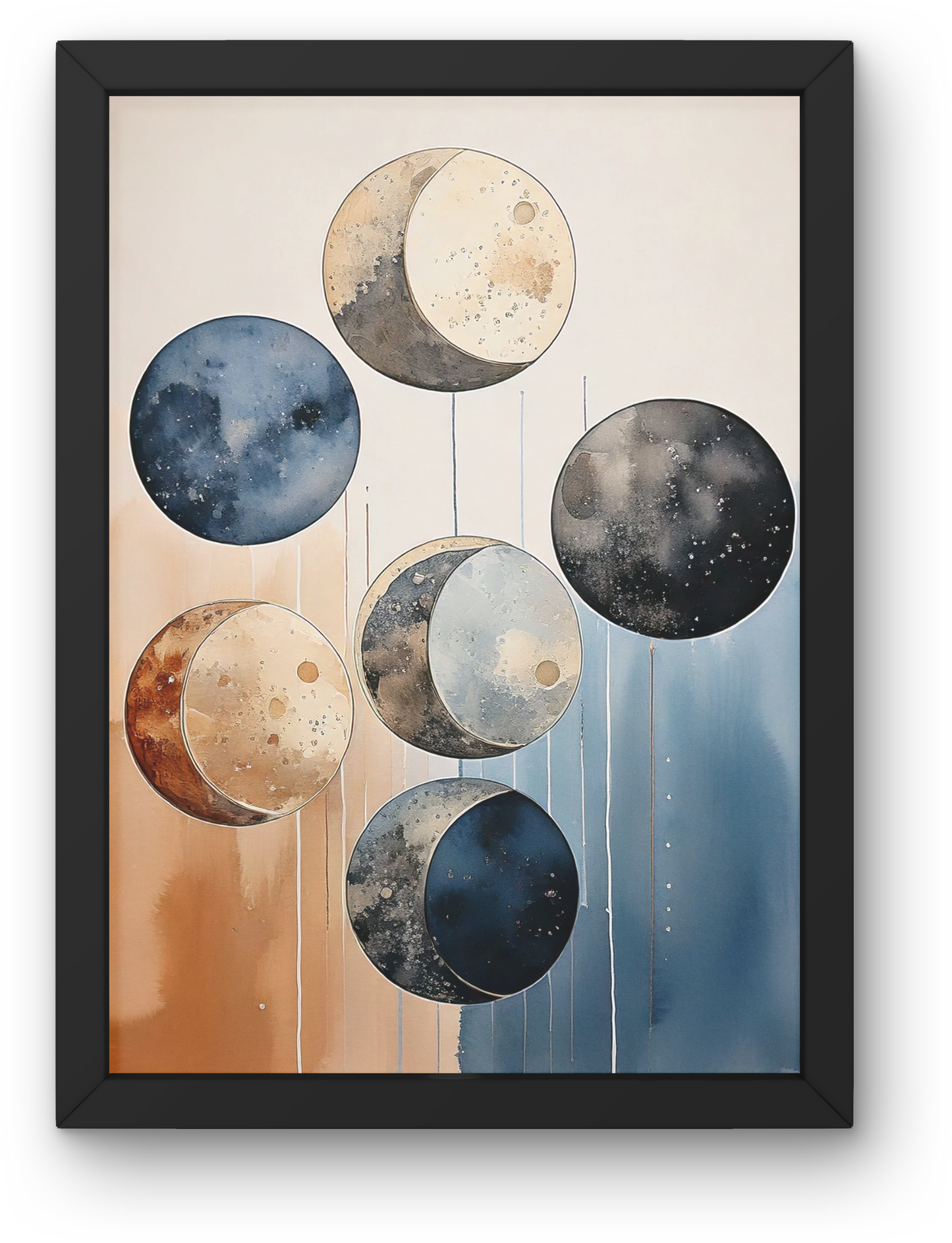 Lunar Phases in Watercolor