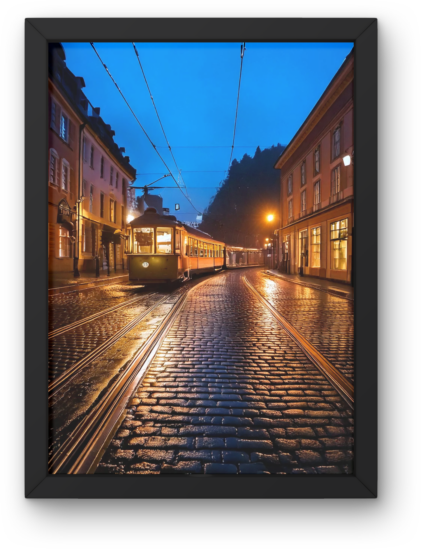 Vintage Train in Rain