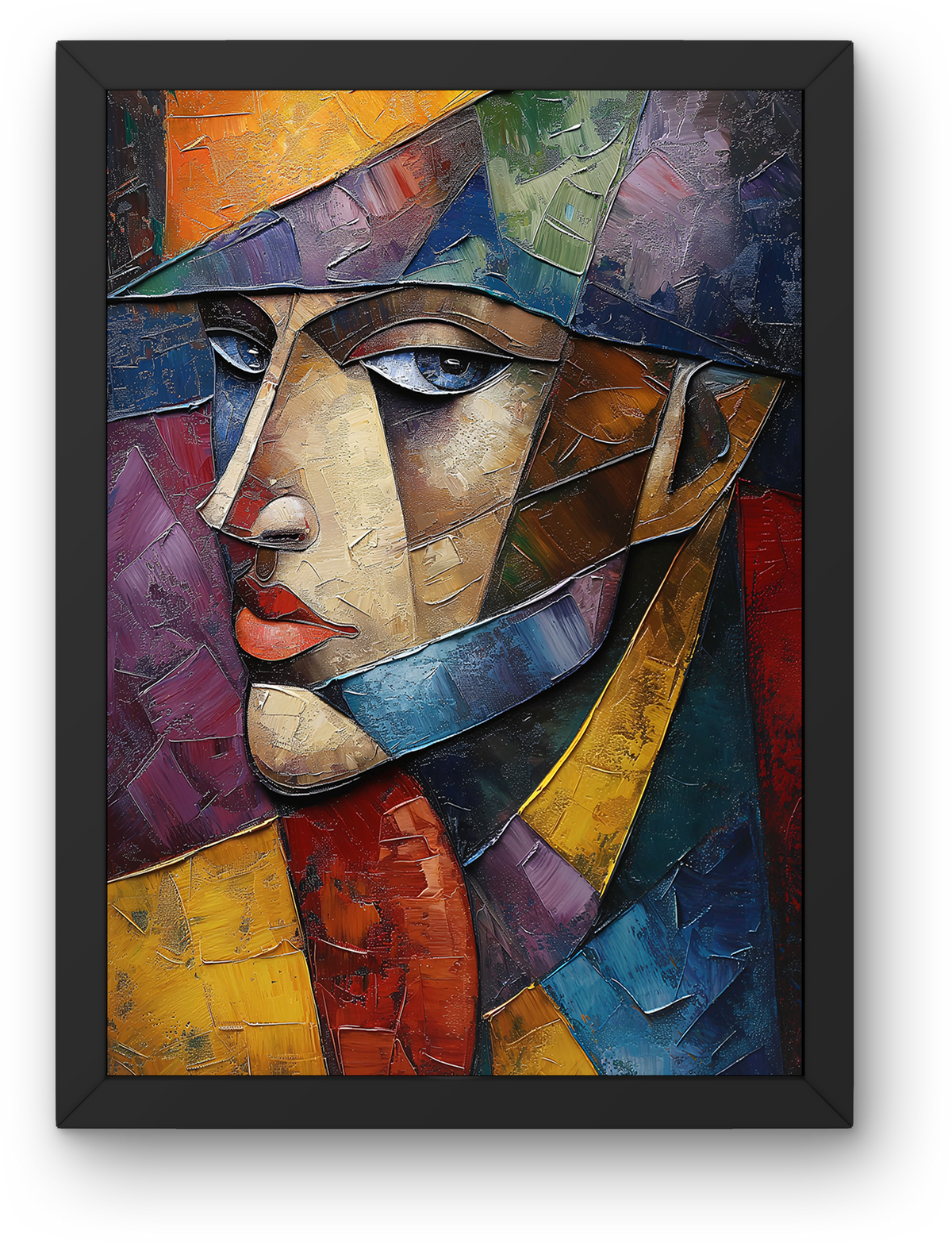Cubist Man in Hat