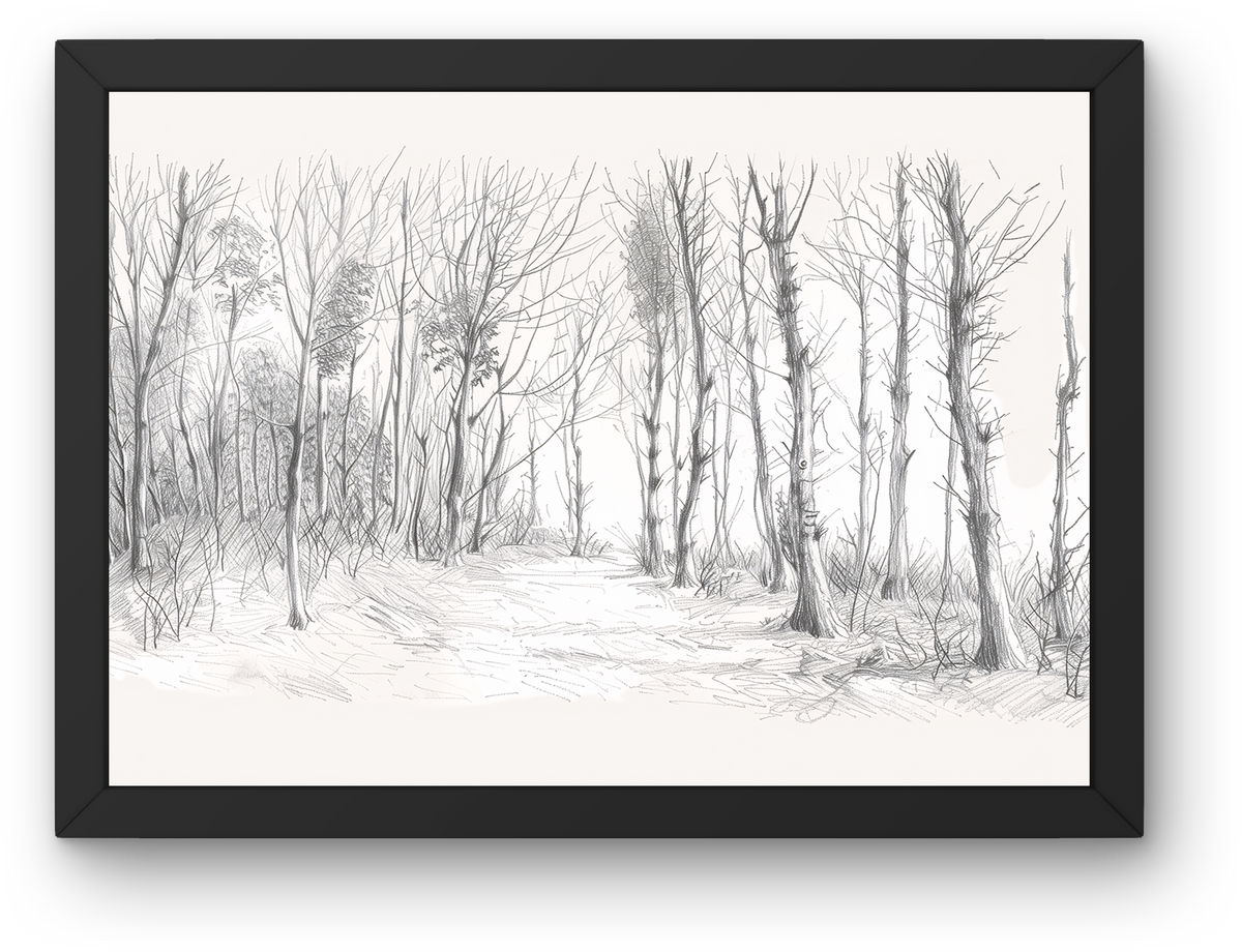 Pencil Winter Forest