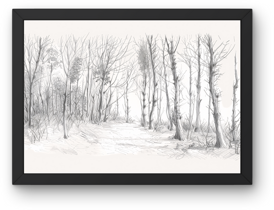 Pencil Winter Forest