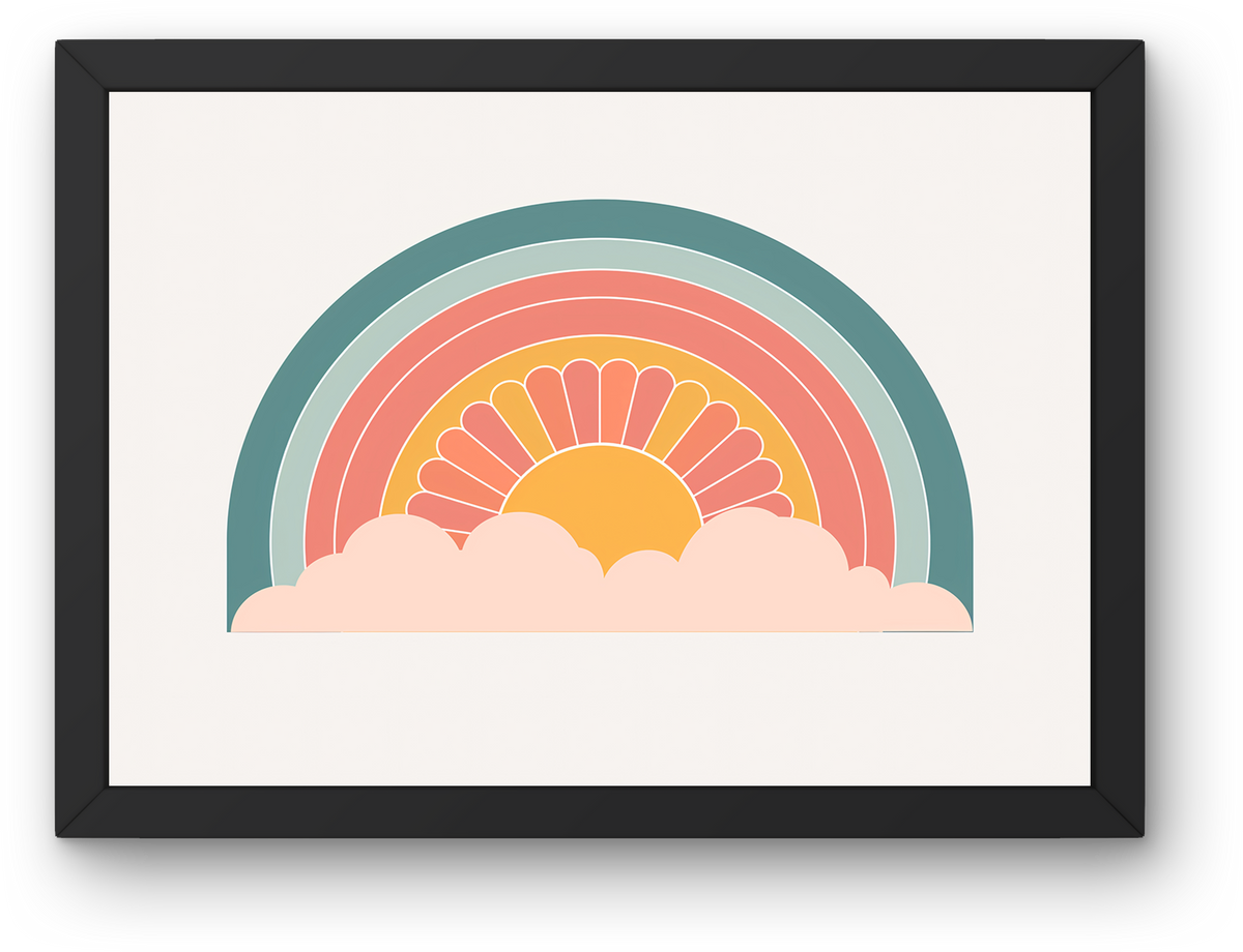 Pastel Sunburst Rainbow