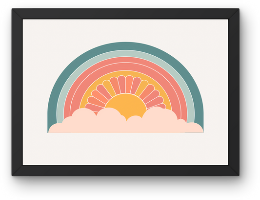 Pastel Sunburst Rainbow
