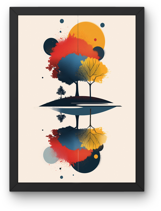 Mirrored Autumn Trees