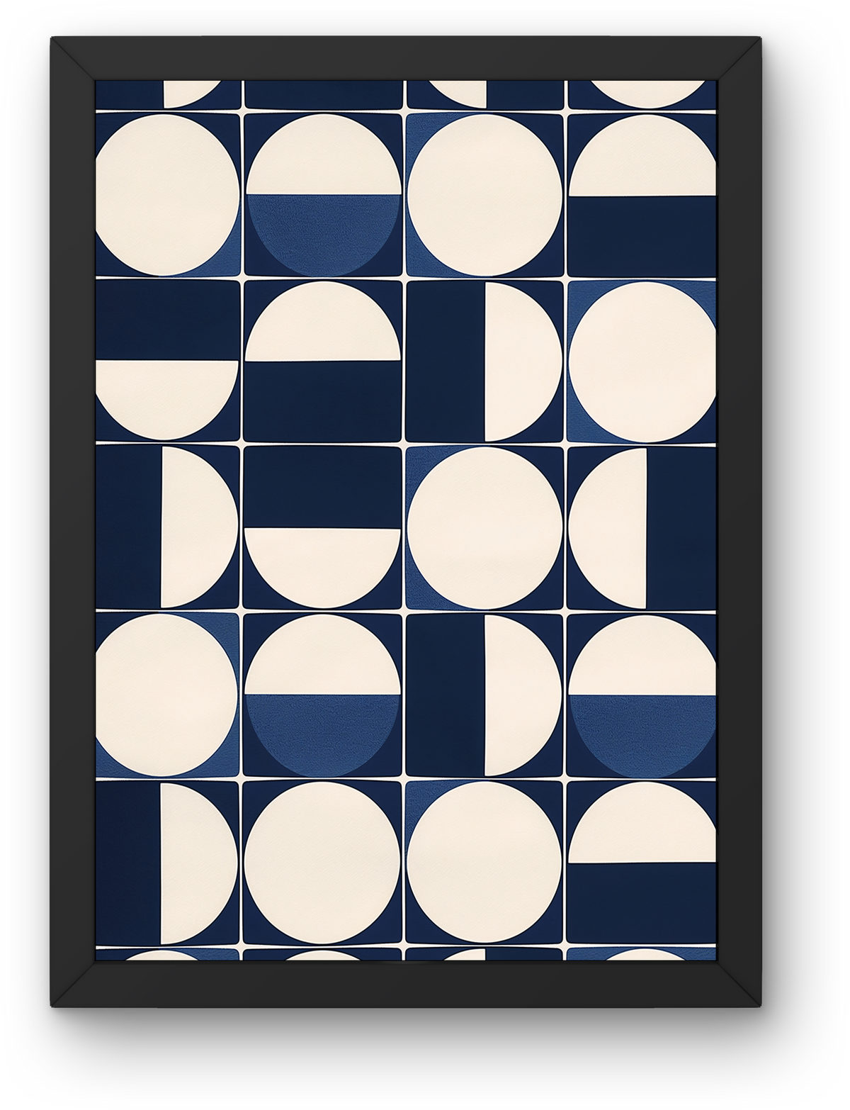 Navy Circle Grid