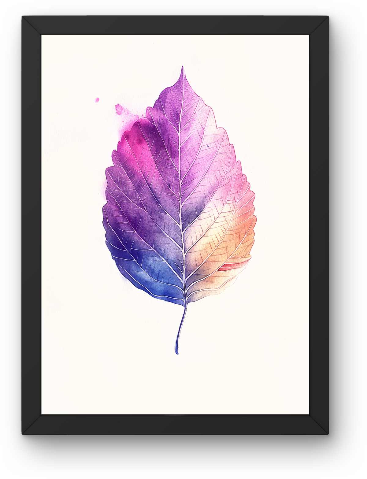 Purple Watercolor Leaf