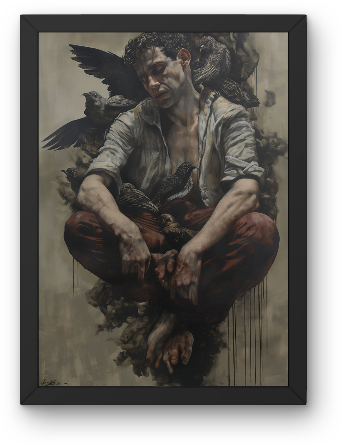 Man with Ravens
