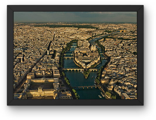 Paris Seine River Aerial