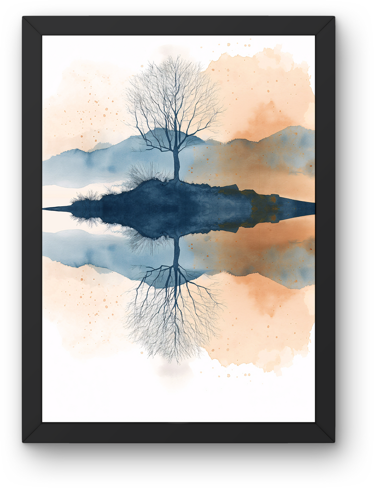 Watercolor Tree Reflection