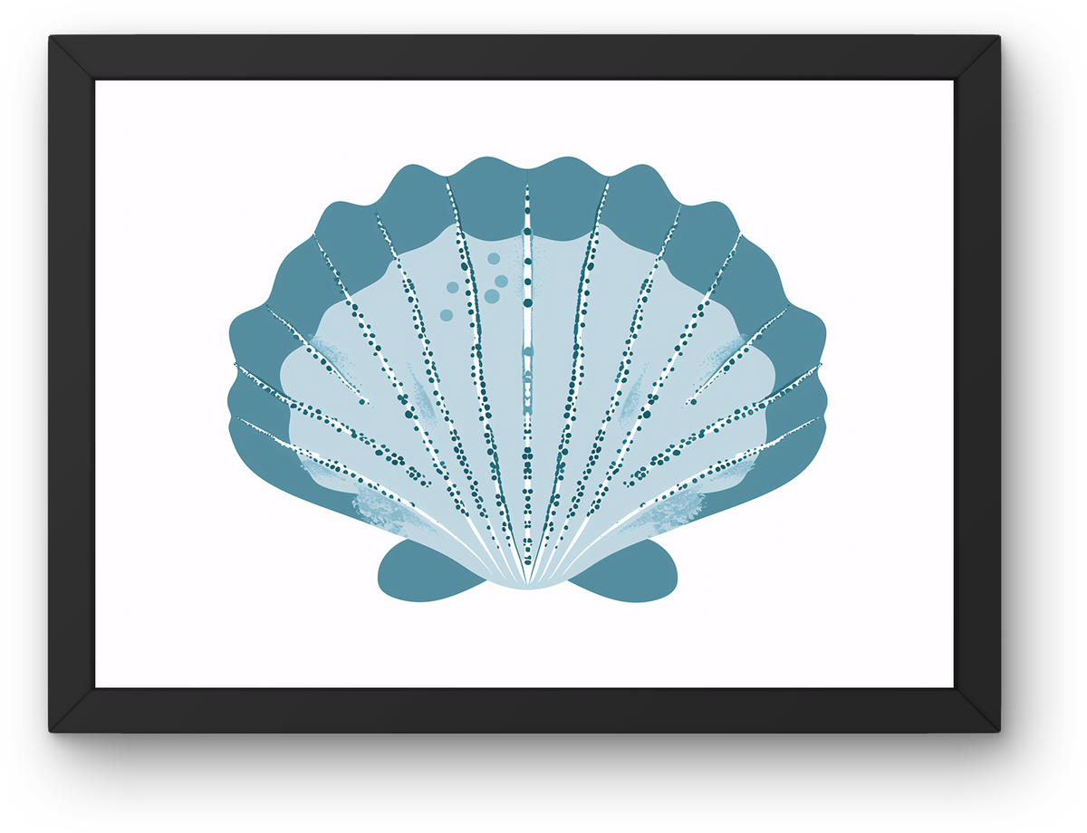 Teal Scallop Shell