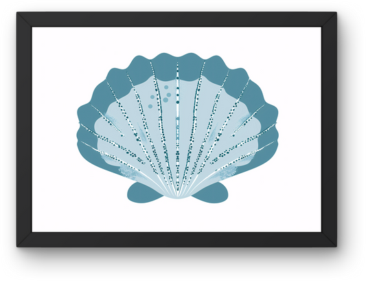 Teal Scallop Shell
