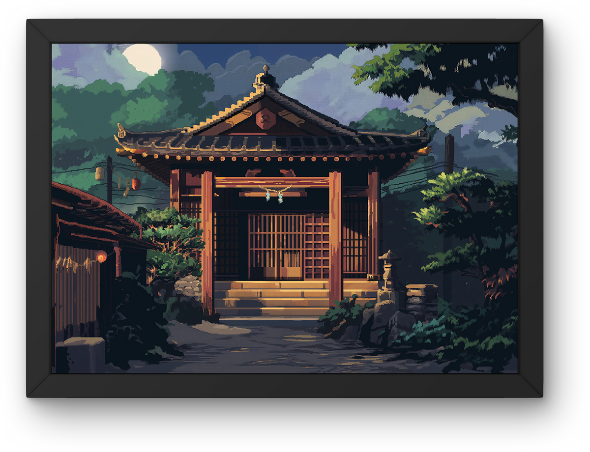 Pixel Temple Night