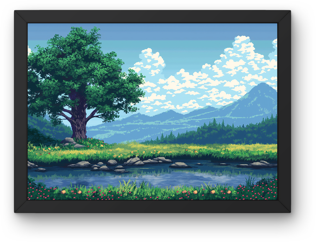 Pixel Riverside Tree