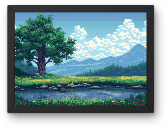 Pixel Riverside Tree